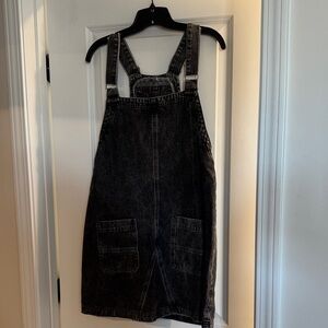 Amazon Black Denim Overall Pinafore Dress